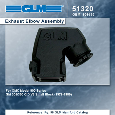 OMC 800 V8 EXHAUST ELBOW GM V8