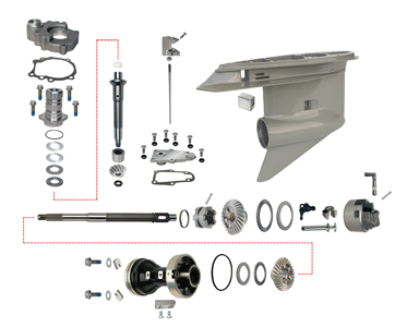OMC COBRA COMPLETE GEAR HOUSING ASSEMBLY KIT