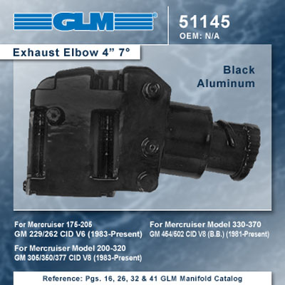 MERCRUISER 4 INCH EXHAUST ELBOW (ALUMINUM)