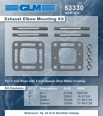 MERCRUISER EXHAUST ELBOW MOUNTING KIT