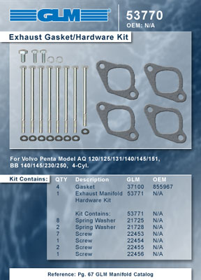 AQ VOLVO PENTA EXHAUST GASKET/HARDWARE SET