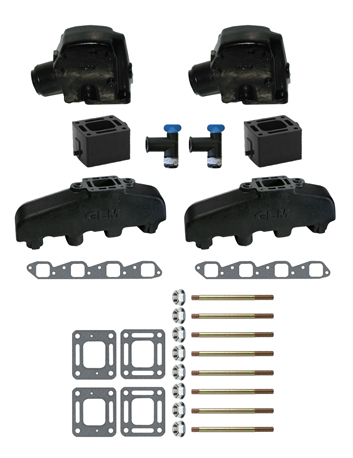 MERCRUISWER COMPLETE EXHAUST MANIFOLD SET GM B-B (CAST IRON)