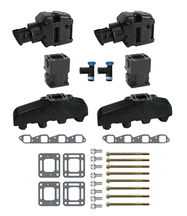 MERCRUISER COMPLETE EXHAUST MANIFOLD SET GM B-B (CAST IRON)